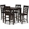 Baxton Studio Nicolette Modern and Contemporary Transitional Dark Brown Finished Wood 5-Piece Pub Set 176-11421-9776-Zoro - alternate 1